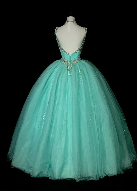 Vintage Ball Gown Sweetheart Mint Green Tulle Sweet 16 Dresses Quinceanera Dress Long 15 Vestidos De Fiesta N1468