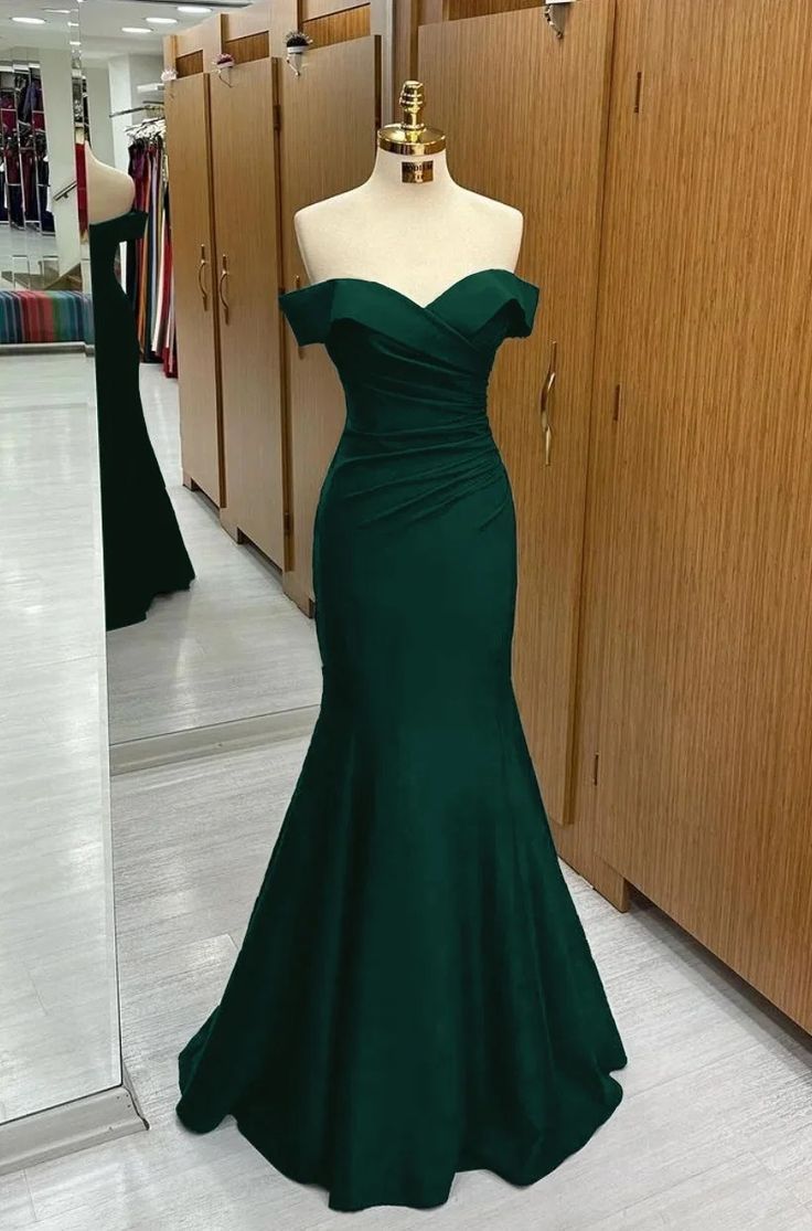 Elegant Mermaid Mother of the Bride/Groom Dress Green Simple Evening Formal Prom Dress AB442
