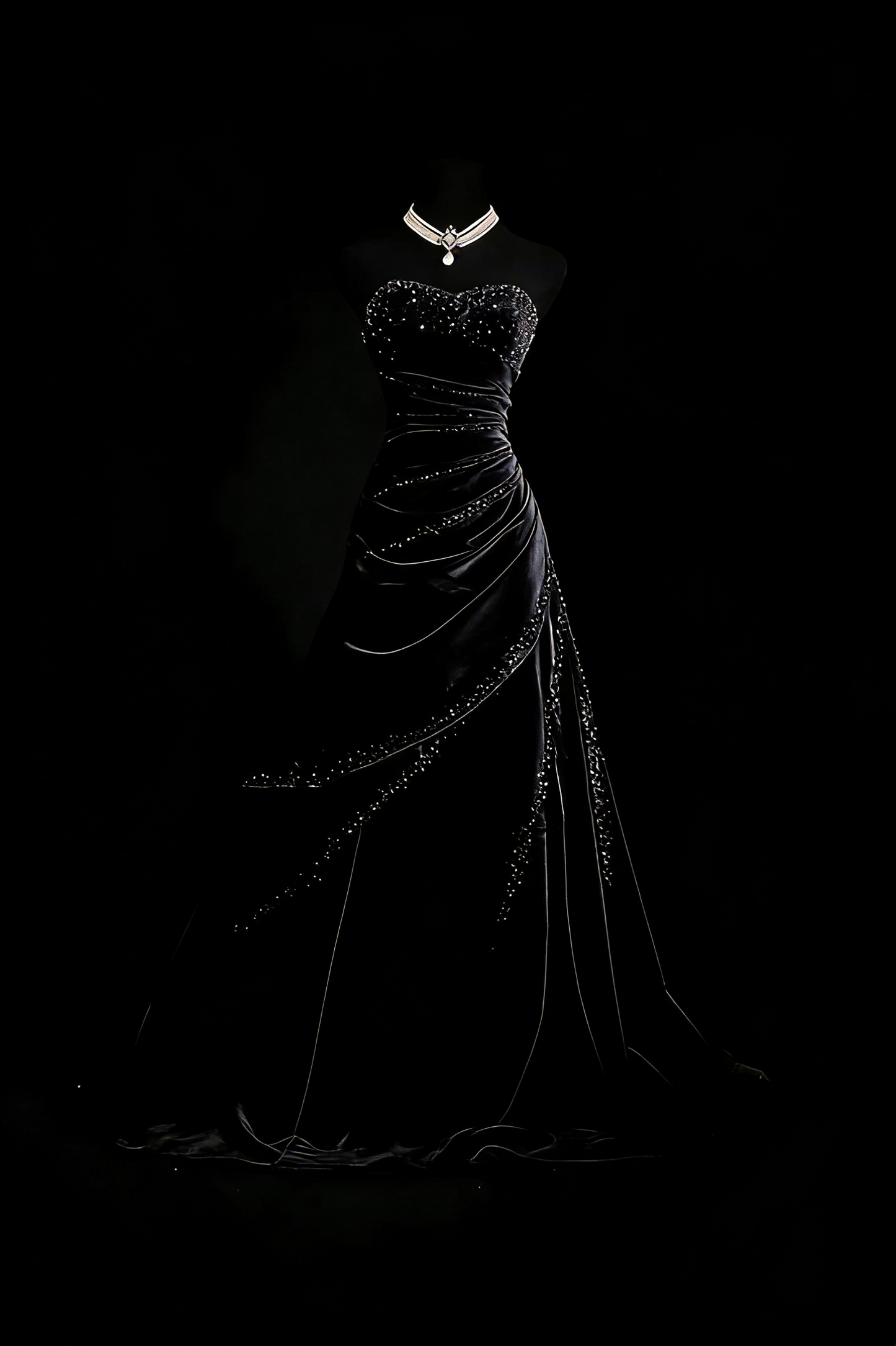 Vintage Ballkleider Ästhetik 80er Retro Ballkleid Herzform Schwarz Samt Lange Festliche Outfits N2336