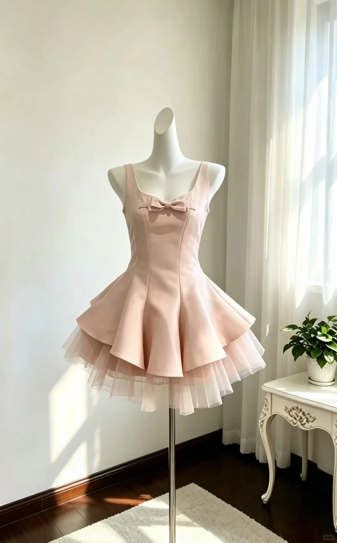 Wunderschönes Ballkleid, eckiger Ausschnitt, Rosa mit Schleife, Abschlussballkleider-Inspo, Senior Homecoming Outfits RB4717