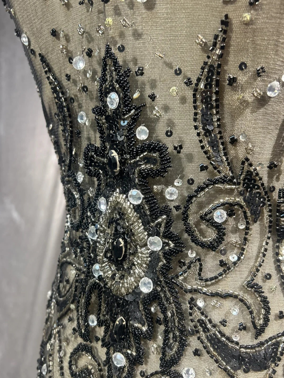 Robes de bal vintage en ligne A, robe de soirée à col en V perlée des années 90, longue robe de soirée formelle N2652