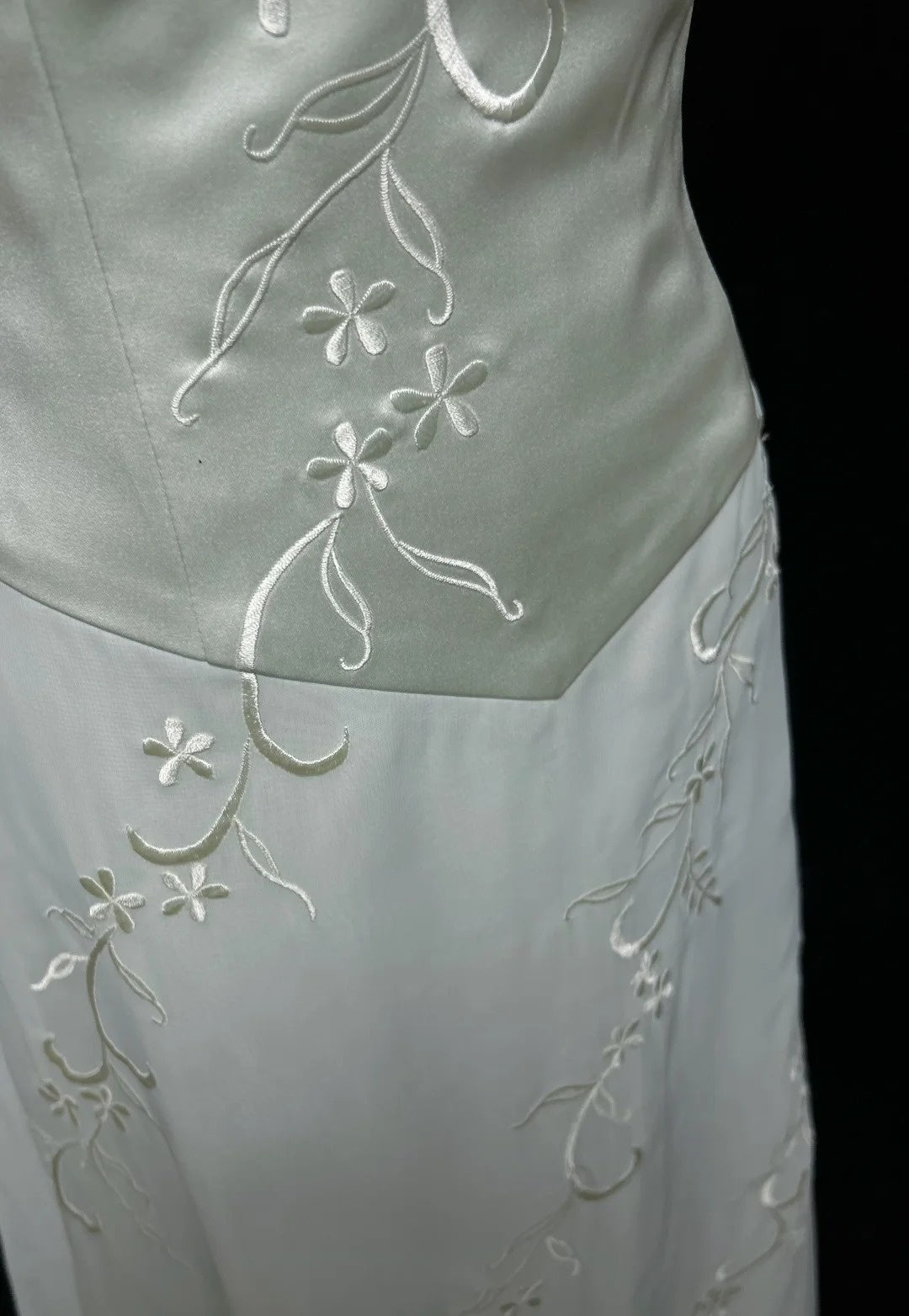 Vintage Prom Dresses A Line Spaghetti Straps Mint Green Embroidery Satin 2000s Long Party Evening Formal Gown RC1146