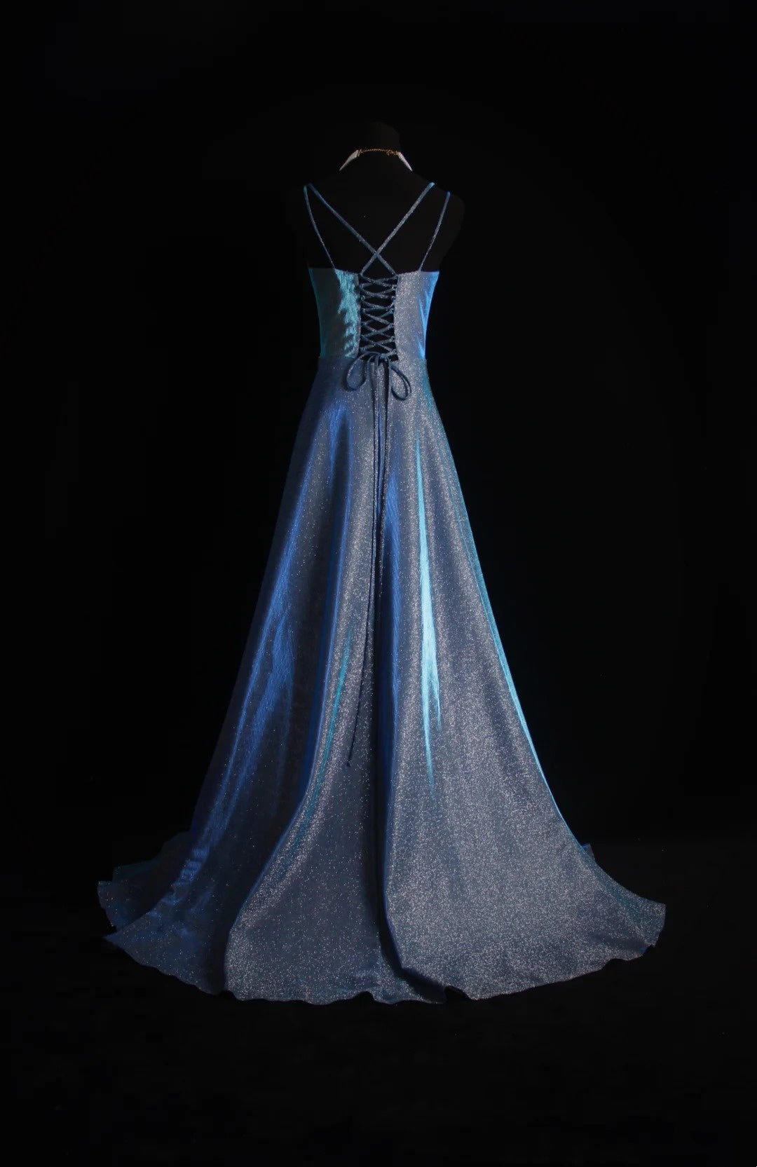 Retro A Line Spaghetti Straps Navy Blue Sequin 1950s Long Prom Dresses Inspo 18th Birthday Outfits Formal Dress N496