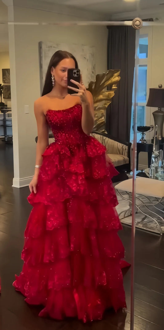Modest Ball Gown Strapless Light Green Lace Sleeveless Classy Prom Dresses Inspiration Party Dress Princess Graduation Dress B648