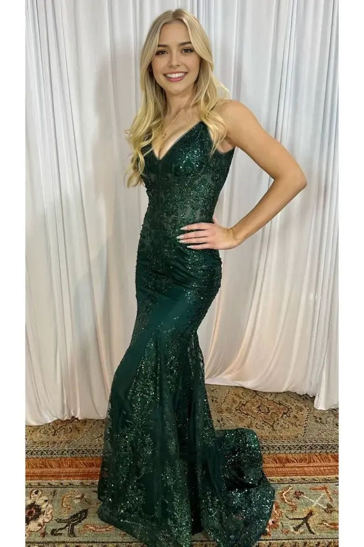 Glitzerndes Meerjungfrauen-Kleid mit Spaghettiträgern, pinkfarben mit Pailletten, langes, formelles Ballkleid, 22. Geburtstagskleid AB1379