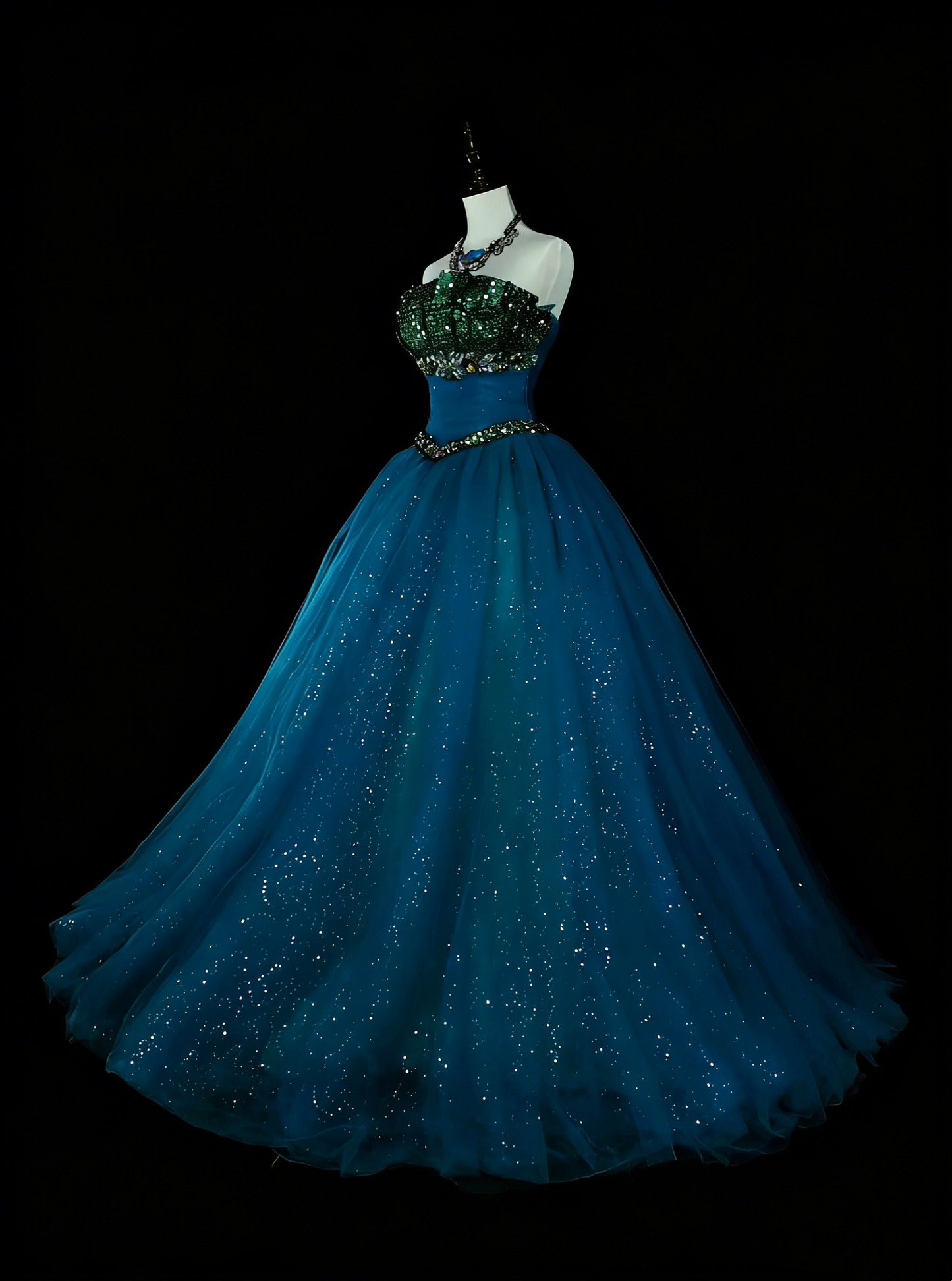 Robe de bal vintage bustier en tulle bleu, robe de quinceañera longue, taille 15, Vestidos De Fiesta N1478
