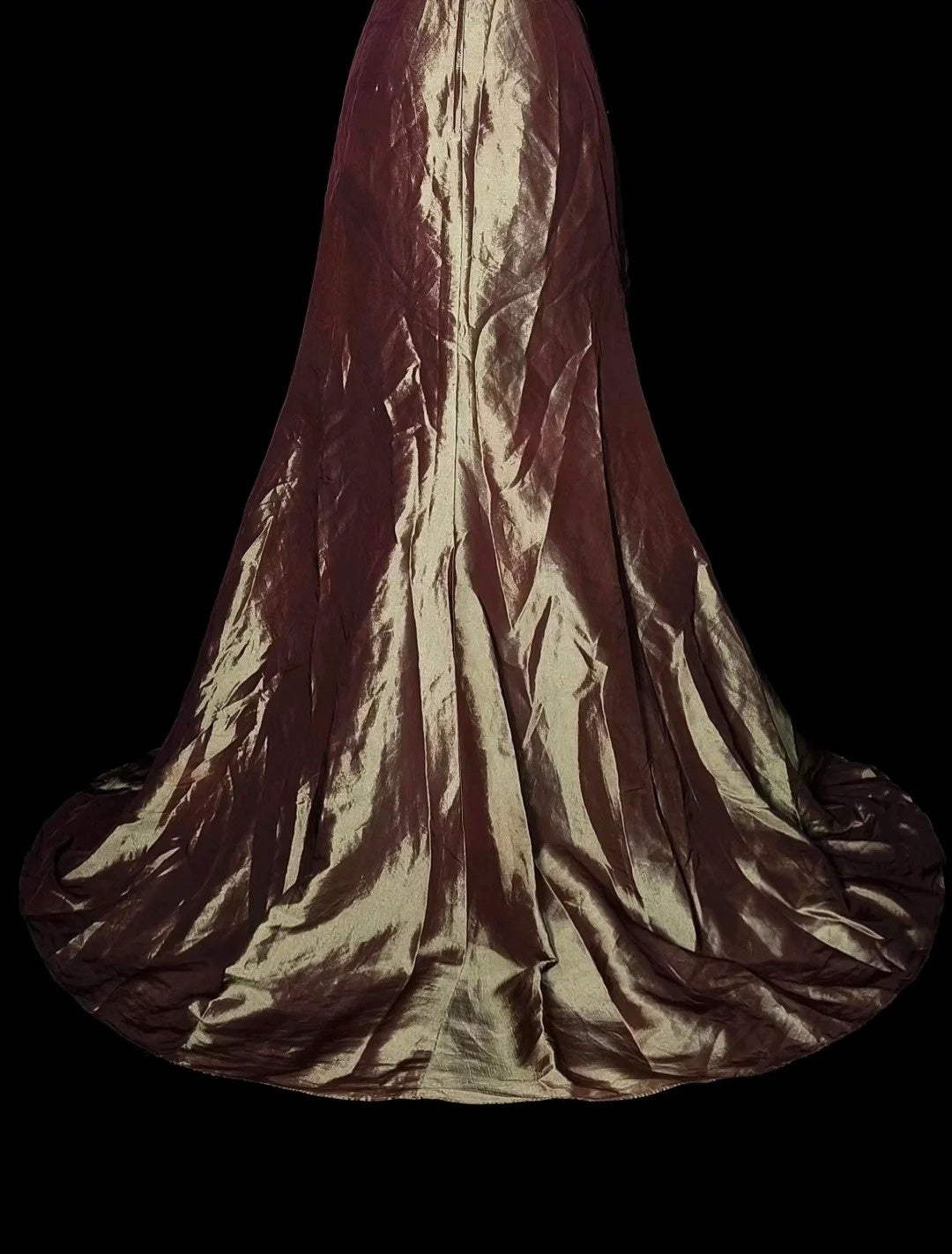 Robe de bal longue sirène vintage marron sans bretelles et perles, style années 80, référence N1490