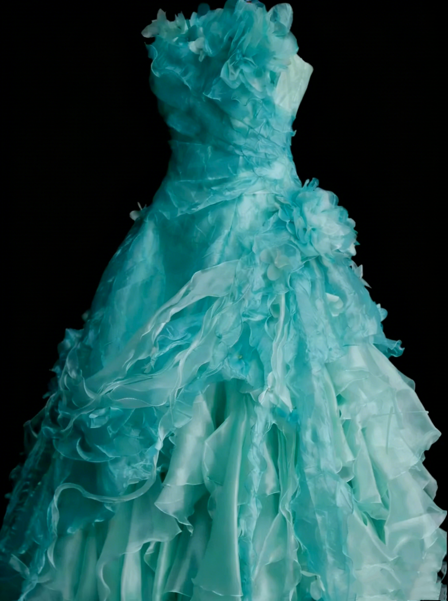 Vintage Ball Gown Strapless Blue Tiered With Layers Sweet 16 Dresses Quinceanera Dress Long 15 Vestidos De Fiesta N1448