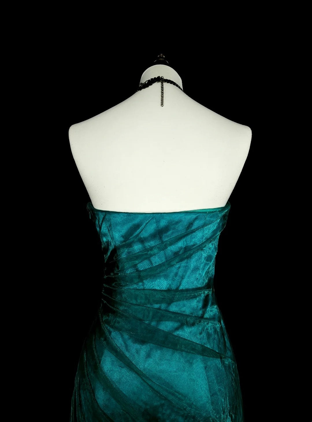 Esthétique des robes de bal vintage Robe longue de soirée sirène rétro en satin vert des années 1970 N2150