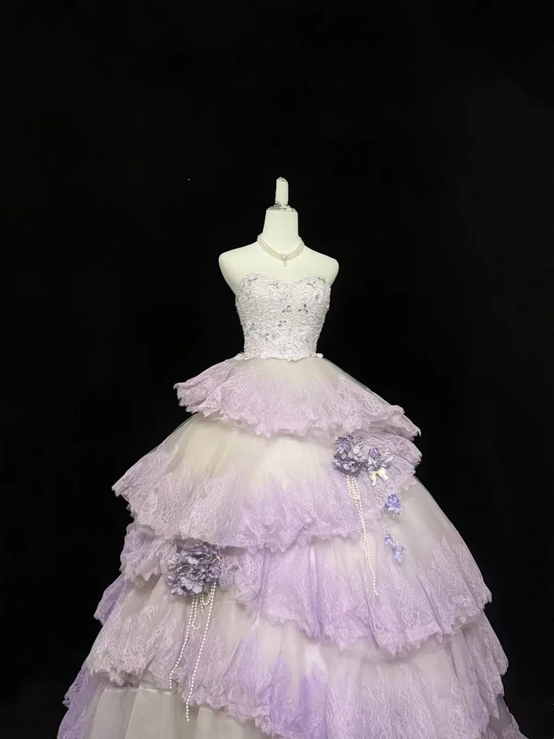 Sweet 16 Dresses Long Ball Gown Sweetheart Lilac With Lace Sweet Sixteen Birthday Gown RC0293