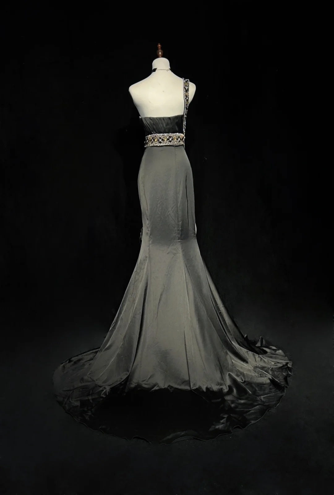 Robe de soirée sirène vintage asymétrique à une épaule, longue, pour bal de promo, tenues formelles RB3936