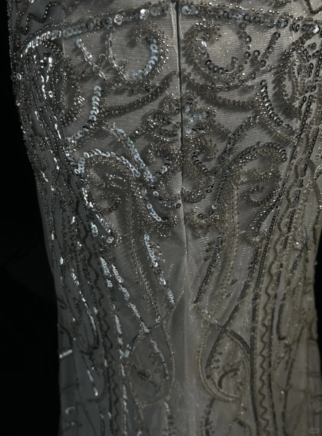 Vintage Abschlussballkleider Inspo Meerjungfrau Neckholder Silbergrau Pailletten 80er Jahre mit rückenfreien Ballkleidern N3369