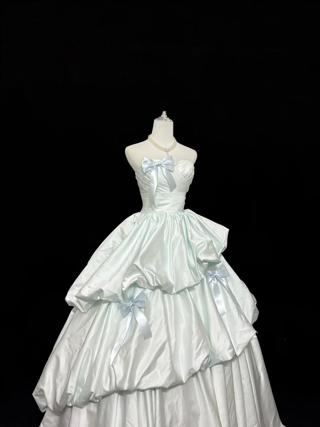 Sweet 16 Dresses Long Ball Gown Sweet Sixteen Long Birthday Dress Strapless Light Sky Blue Formal Gown RC0282