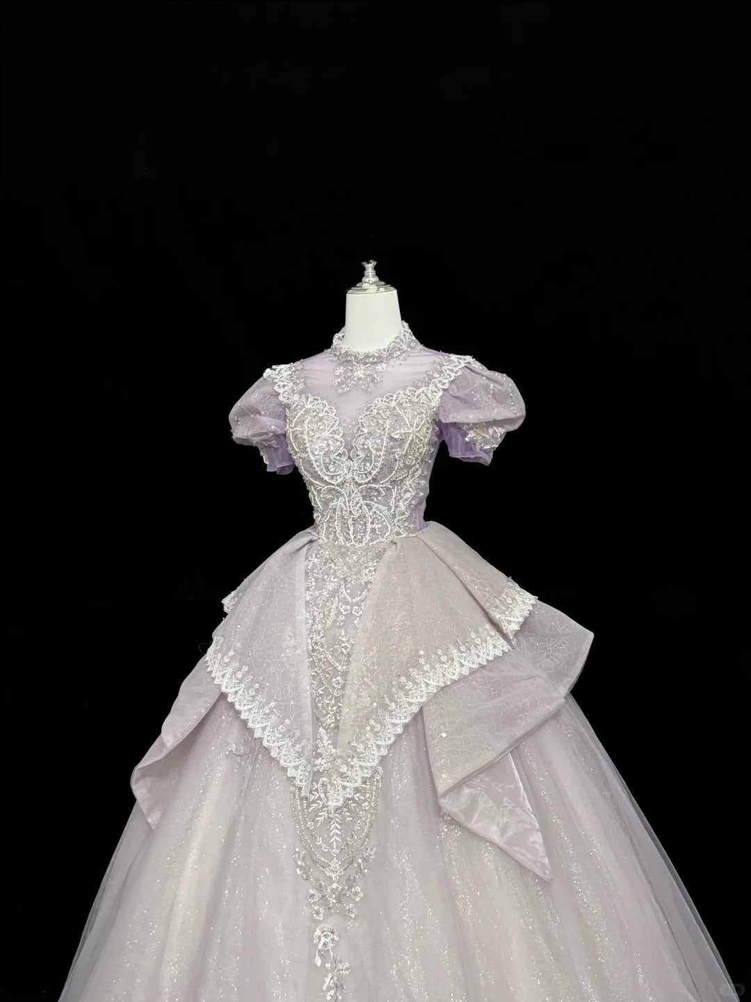 Sweet 16 Dresses Long Ball Gown High Neck Lilac With Sequin Lace Sweet Sixteen Birthday Gown RC0294