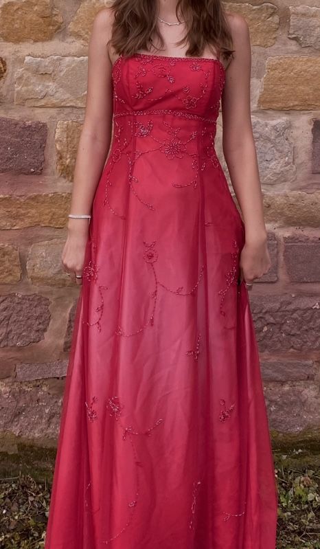 Vintage Y2K A-Linien 2000er Jahre Hot Pink Spaghetti-Träger Chiffon mit Perlen Abendkleid 21. Geburtstag Ballkleider N2762