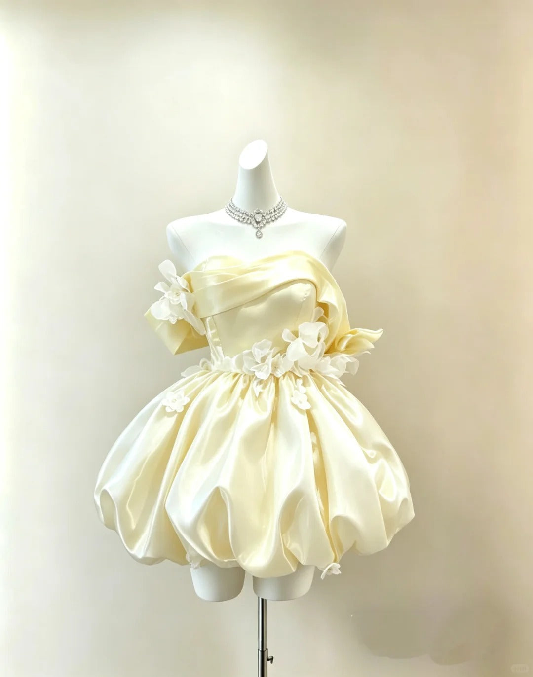 Classy Ball Gown Off The Shoulder Yellow With Sleeves Night Short Graduation Dress Inspo Senior Homecoming Outfits RB4840