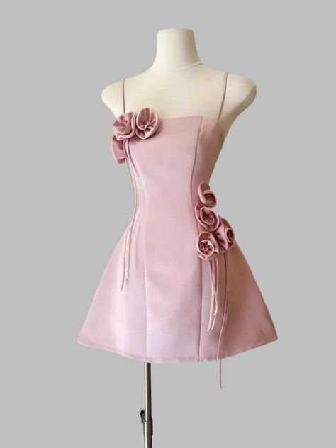 Affordable A Line Spaghetti Straps Pink Satin Mini Homecoming Dresses Short Cocktail Dress Birthday Outfits RB4192