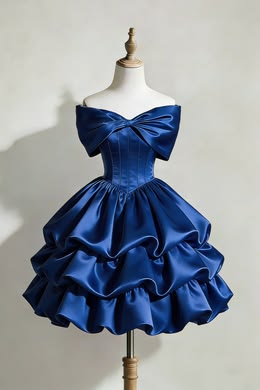 Flirty Short Homecoming Dresses Ball Gown Off The Shoulder Navy Blue Senior High Shool Graduation Mini Hoco Outfits RB4548