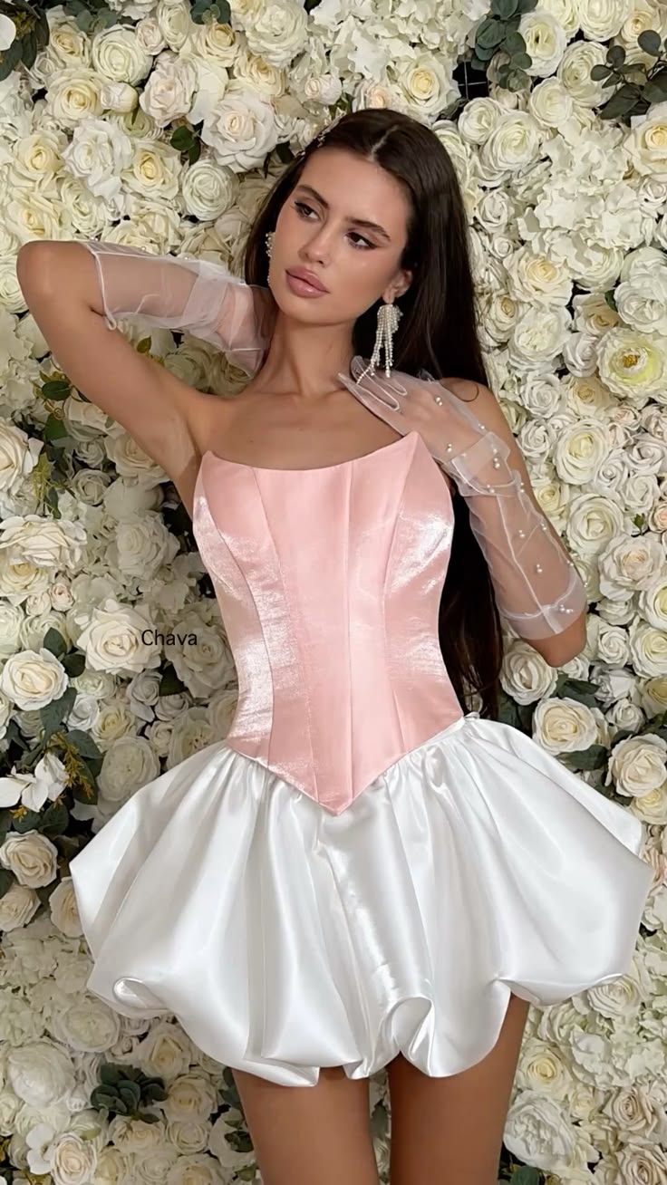 Sexy Homecoming Dresses Outfit inspo Ball Gown Strapless Pink Hoco Dres Birthday Cocktail Outfits RB9193