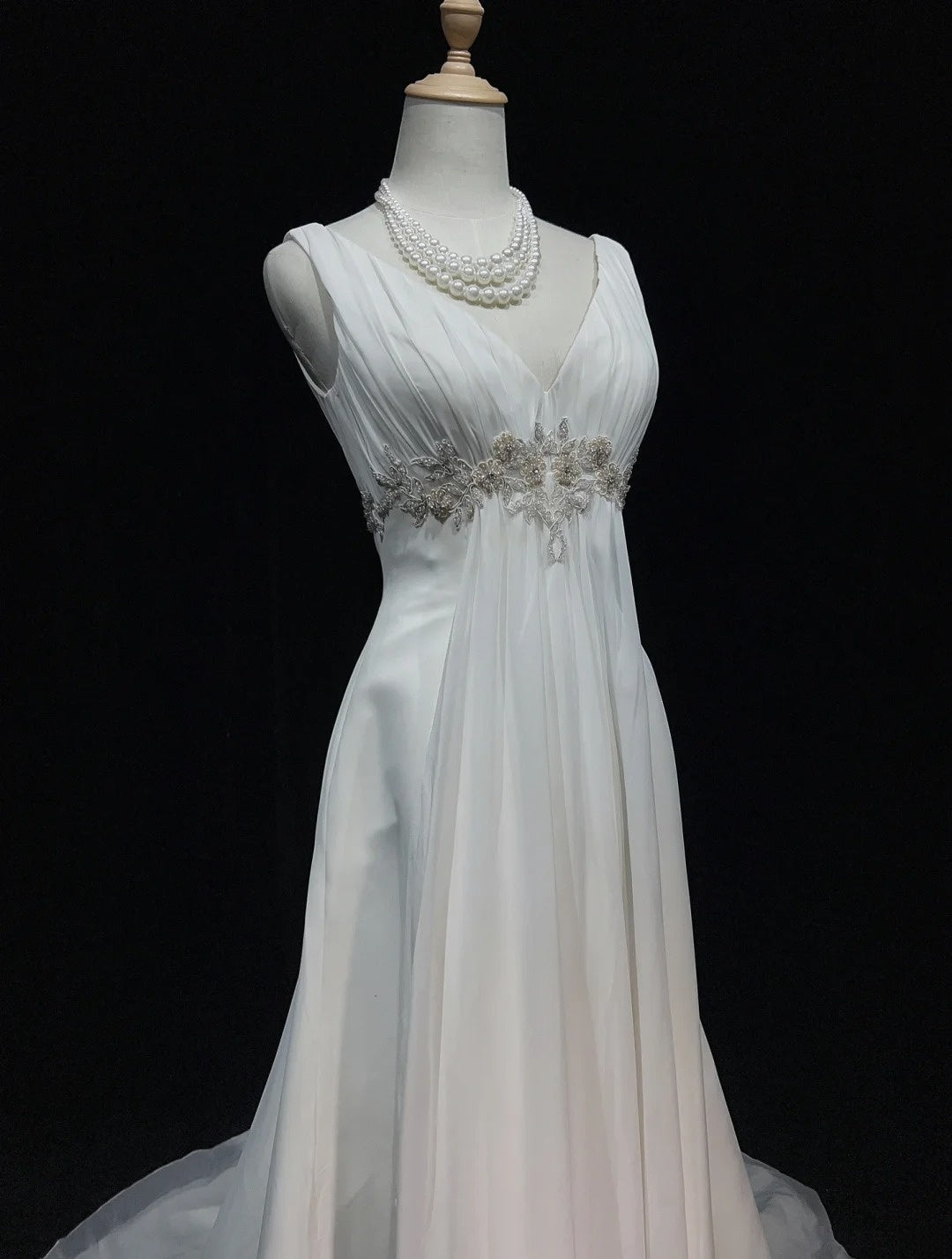 Unique Wedding Dresses A line V Neck White Chiffon Beach Summer Boho Long Bridal Gown N3298