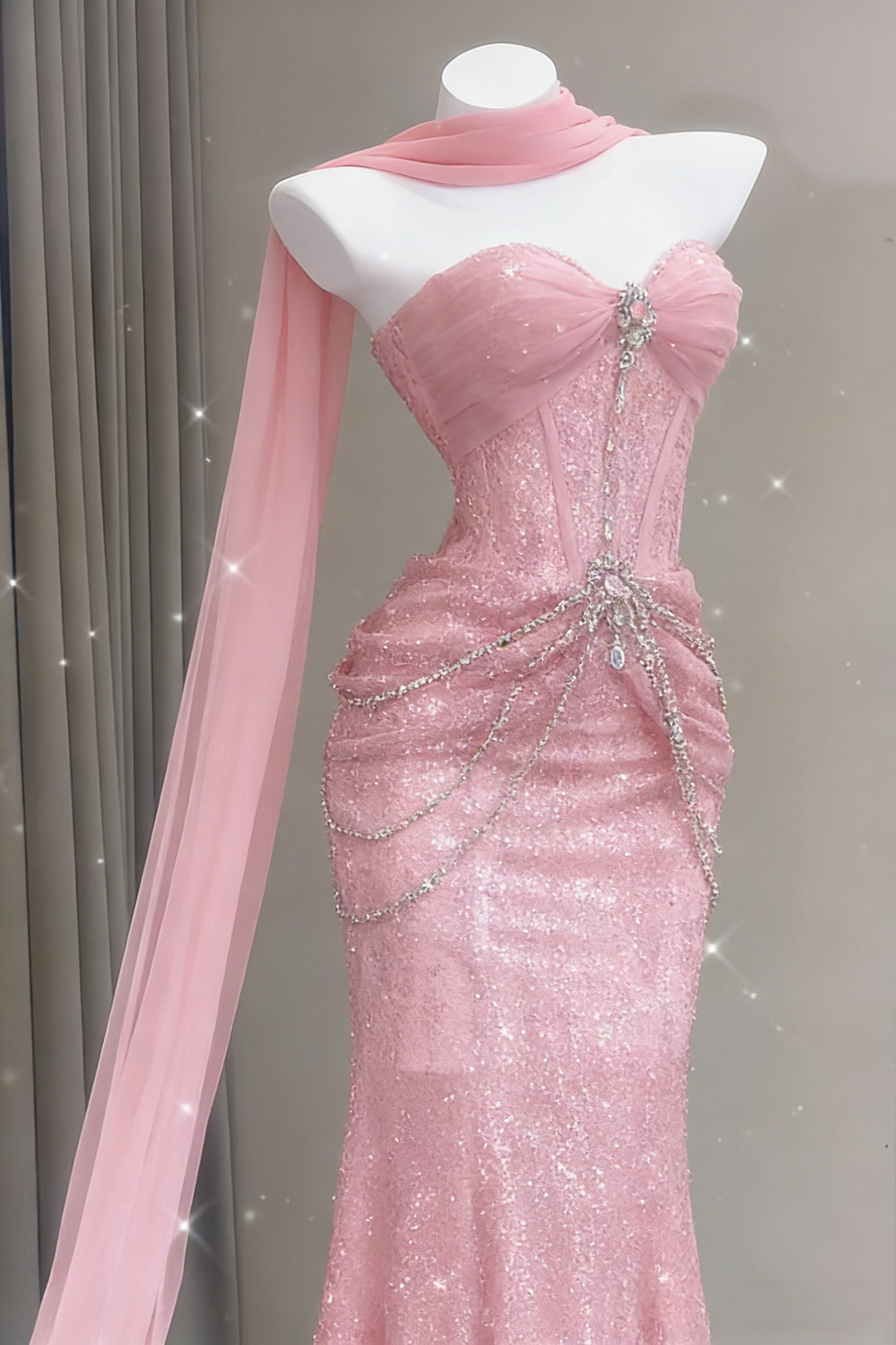 Blaues Meerjungfrauen-Abendkleid, ästhetisches, herzförmiges Tüllkleid, langes formelles Abendkleid AB1664