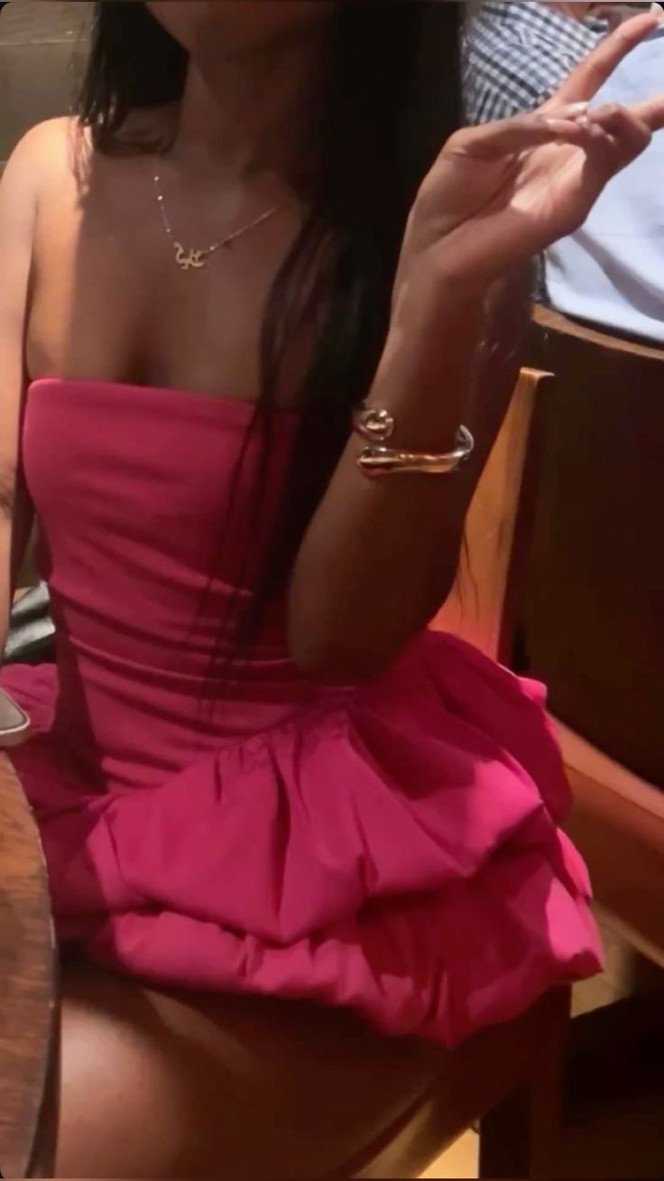 Wunderschönes Ballkleid, trägerlos, Hot Pink für schwarze Mädchen, Senior 12. Klasse, kurze Mini-ästhetische Heimkehrkleider RB4382