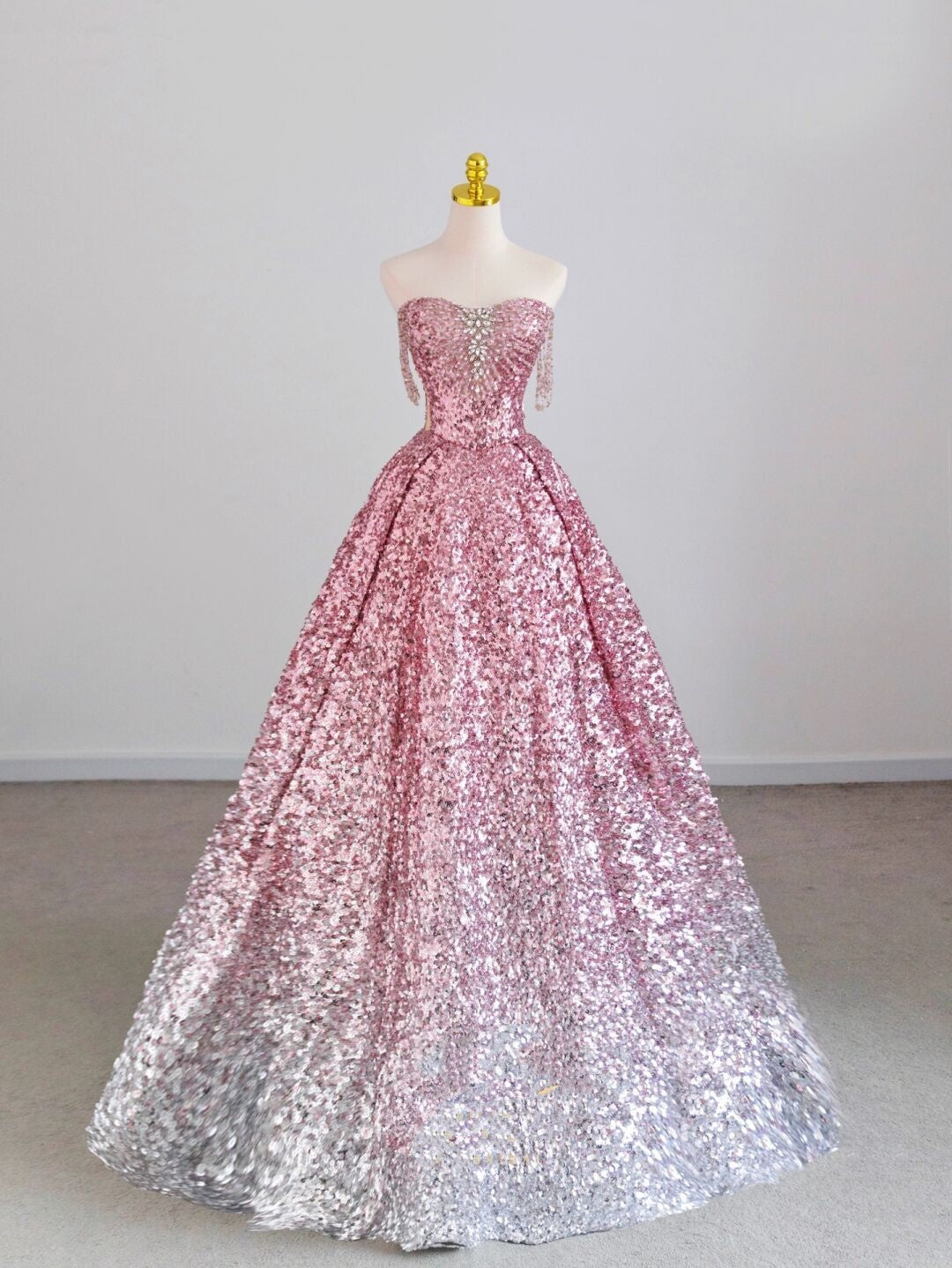 Classy Ball Gown Sweetheart Pink Sequins Long Inspo For Women Girls Formal Party Gowns Long Formal Prom Dresses AB1983