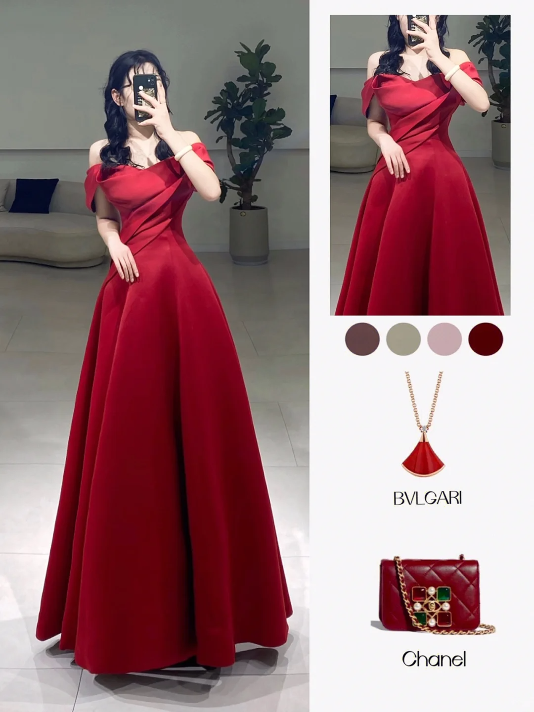 Modest A Line Off The Shoulder Red Short Sleeves Satin Pleated Floor Length Prom Dress Inspiration Long Prom Dresses A076