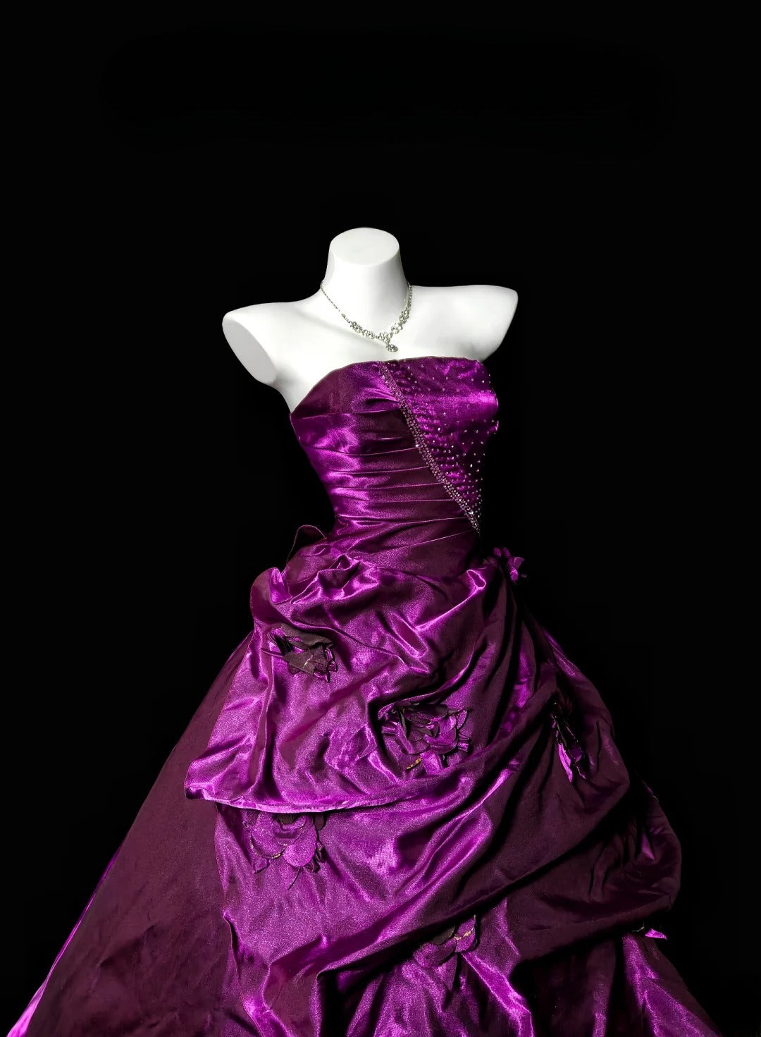 Pretty Ball Gown Strapless Purple Satin Quince Dress Long 15 Quinceanera Dresses Photo Ideas Formal Outfit RB6358