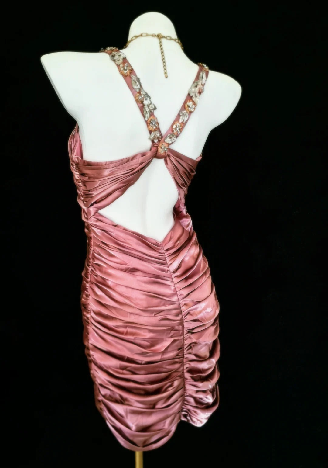 Robe fourreau vintage rose plissée à bretelles, robe de bal courte pour un 16e anniversaire, robe de cocktail, AS007