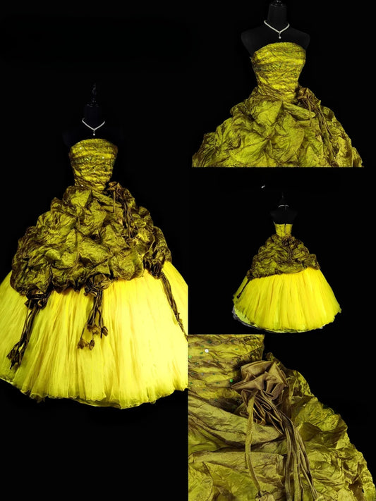 Pretty Ball Gown Strapless Olive Green Taffeta Tulle Moda 2000 Quince Dress Long 15 Quinceanera Dresses Ideas Formal Outfits RB6365