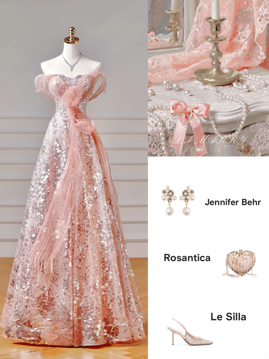 Elegantes Ballkleid, schulterfrei, rosa Pailletten, Korsett, figurbetont, inspirierend, langes, formelles Partykleid für Teenager und Mädchen (AQ021)