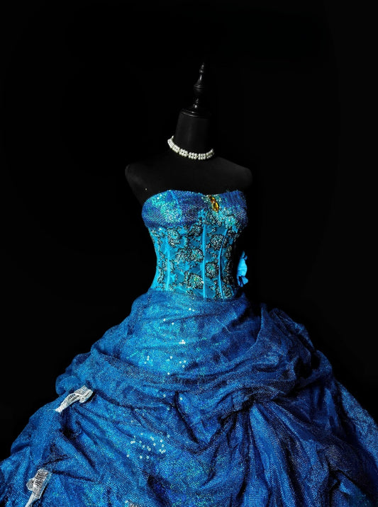 Pretty Ball Gown Strapless Royal Blue Quinceañera Dress Moda 2000 Long 15 Quinceanera Dresses Ideas Sweet 16 Outfits RB6371