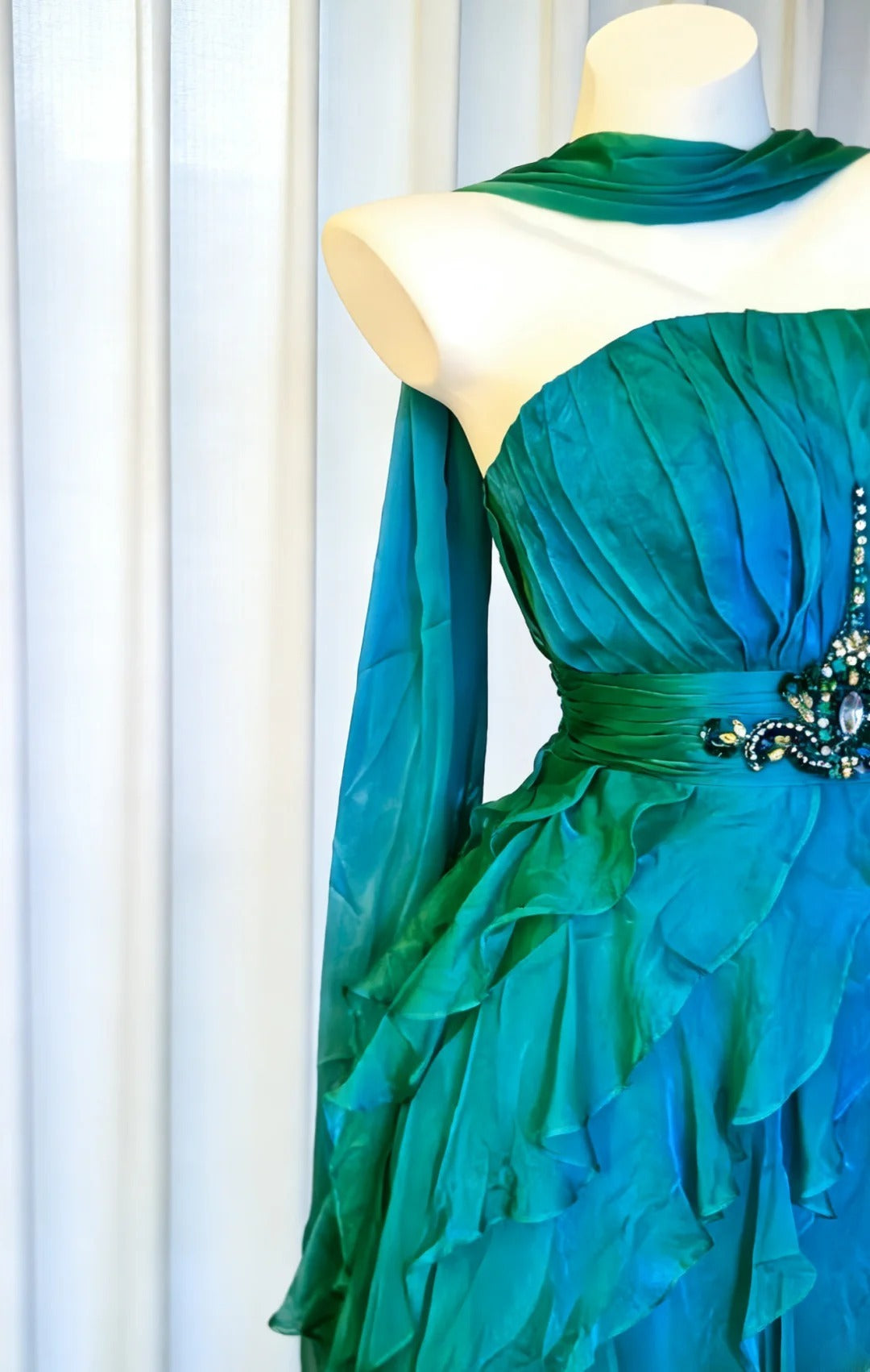 Robe de bal vintage trapèze bustier en mousseline verte, courte, en mousseline, pour un 18e anniversaire, une soirée de retrouvailles ou un cocktail (AS023)