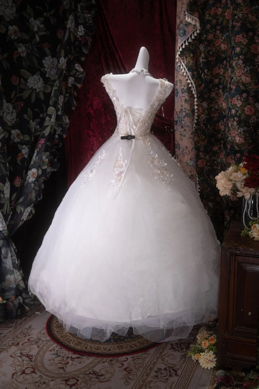 Sweet Ball Gown V Neckline Pink Tulle With Appliqued Lace Long Quince Dress Quinceanera Dresses Formal Birthday Outfits RB8049