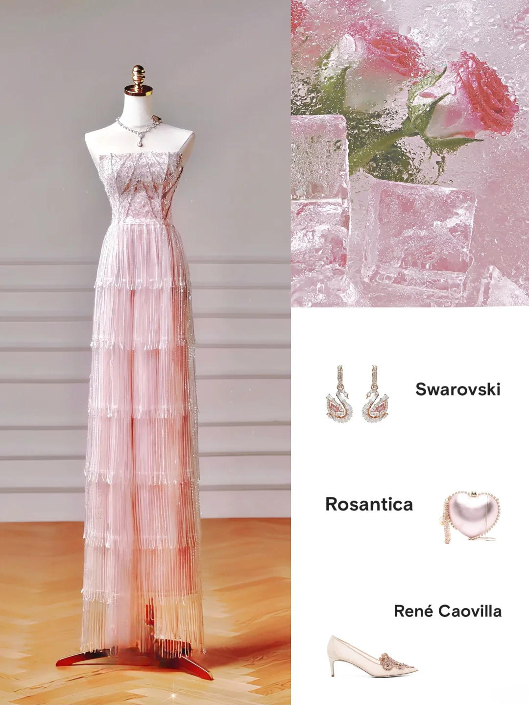 Elegantes, ästhetisches A-Linien-Abendkleid in Rosa mit plissierten Perlen – Inspiration für ein beeindruckendes, langes, formelles Partykleid für Teenager und Gymnasien (AQ029)