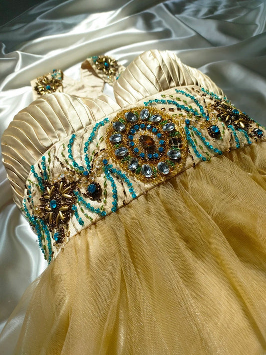 Vintage A-Linien-Kleid mit V-Ausschnitt aus champagnerfarbenem Tüll, kurzes Kleid für den 16. Geburtstag, Homecoming-Kleid, Cocktailkleid AS029