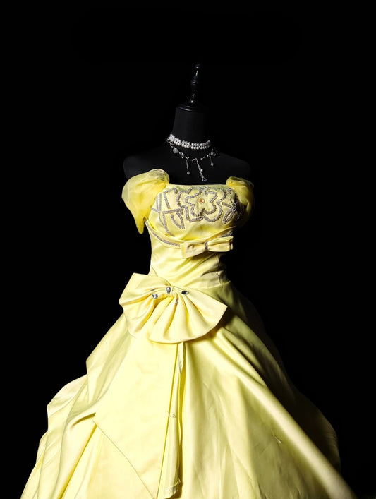 Modest Ball Gown Strapless Yellow Quinceañera Dress Moda 2000 Long 15 Quinceanera Dresses Ideas Sweet 16 Outfits RB6376