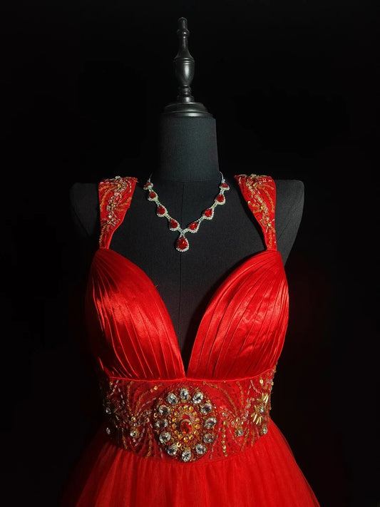 Vintage Ballkleid mit Herzausschnitt, rotes Tüllkleid, kurzes Kleid für den 16. Geburtstag, Homecoming-Kleid, Cocktailkleid AS030