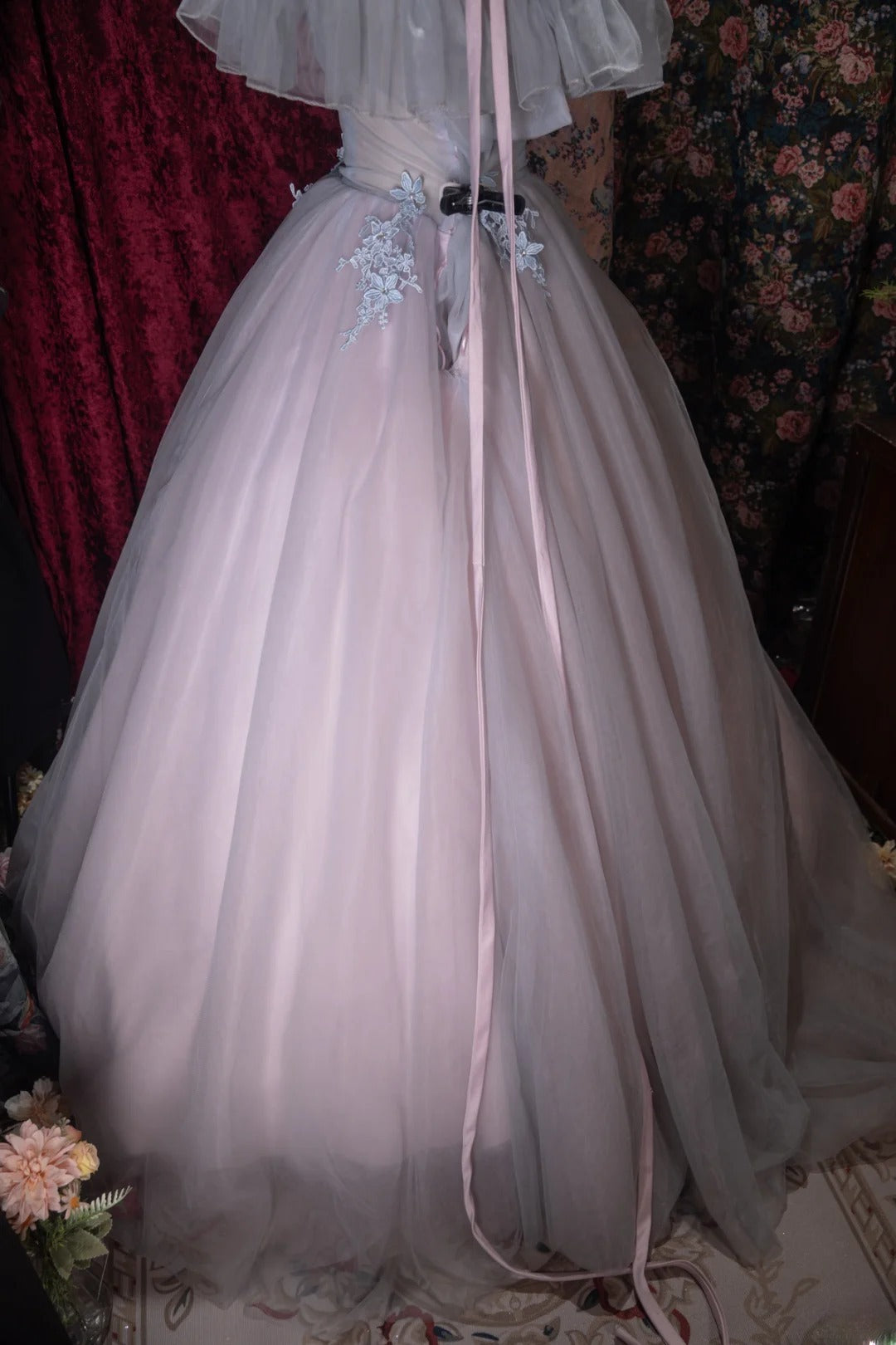 Charming Ball Gown Off The Shoulder Blue Pink With Appliqued Long Quince Dress Quinceanera Dresses Formal Birthday Outfits RB8063