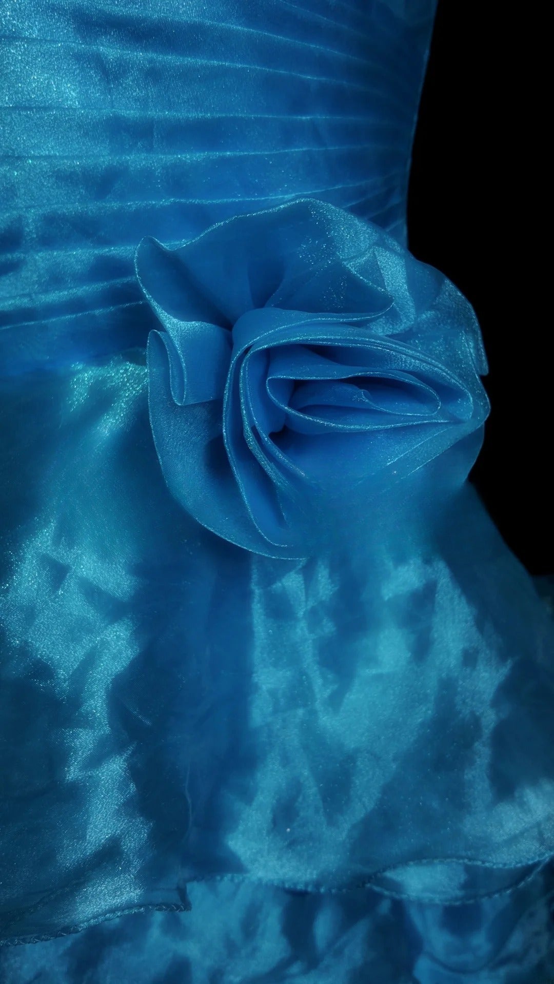 Blue Prom Dress Inspo Mermaid Strapless Tiered Layers Modest Long Formal Party Gown RB9843