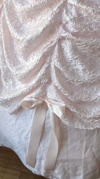 Quinceanera-Kleid für den 15. Geburtstag, Ballkleid mit Spaghettiträgern, rosa Satin mit Falten, langes Kleid zum 15. Geburtstag RC0432