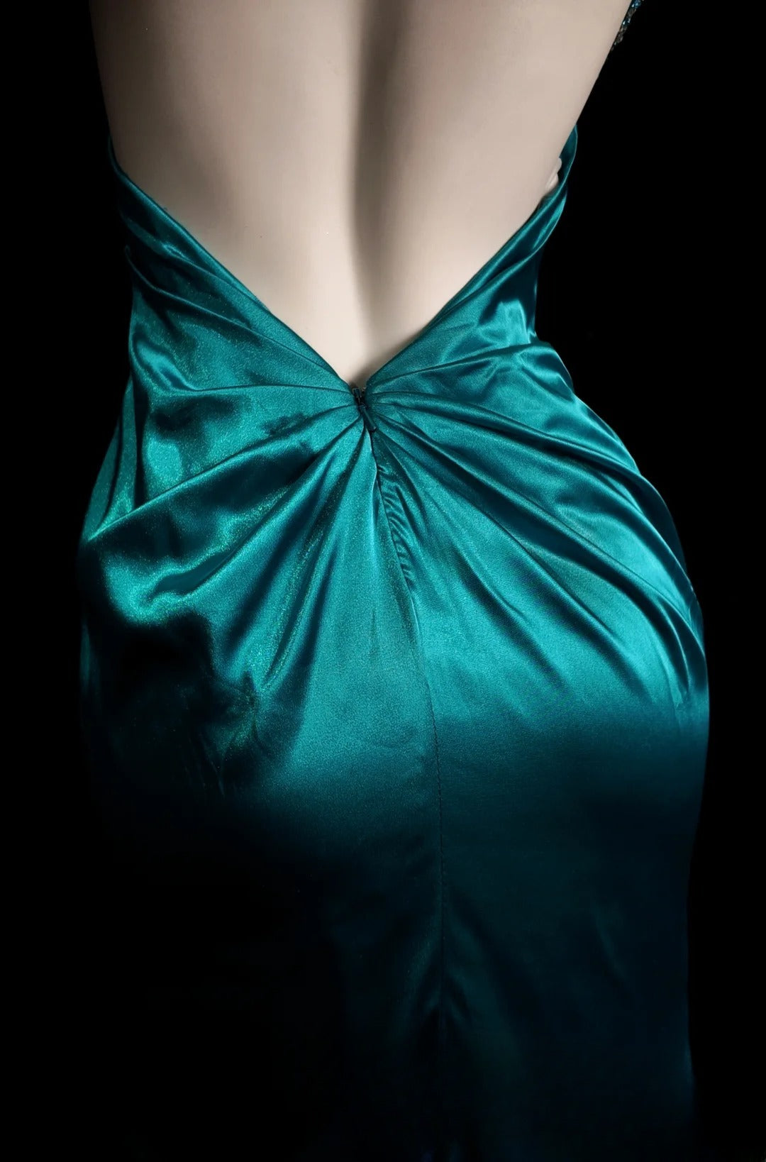 Blue Prom Dress Mermaid Halter With Ruched Beading Modest Floor Length Formal Party Gown RB9871
