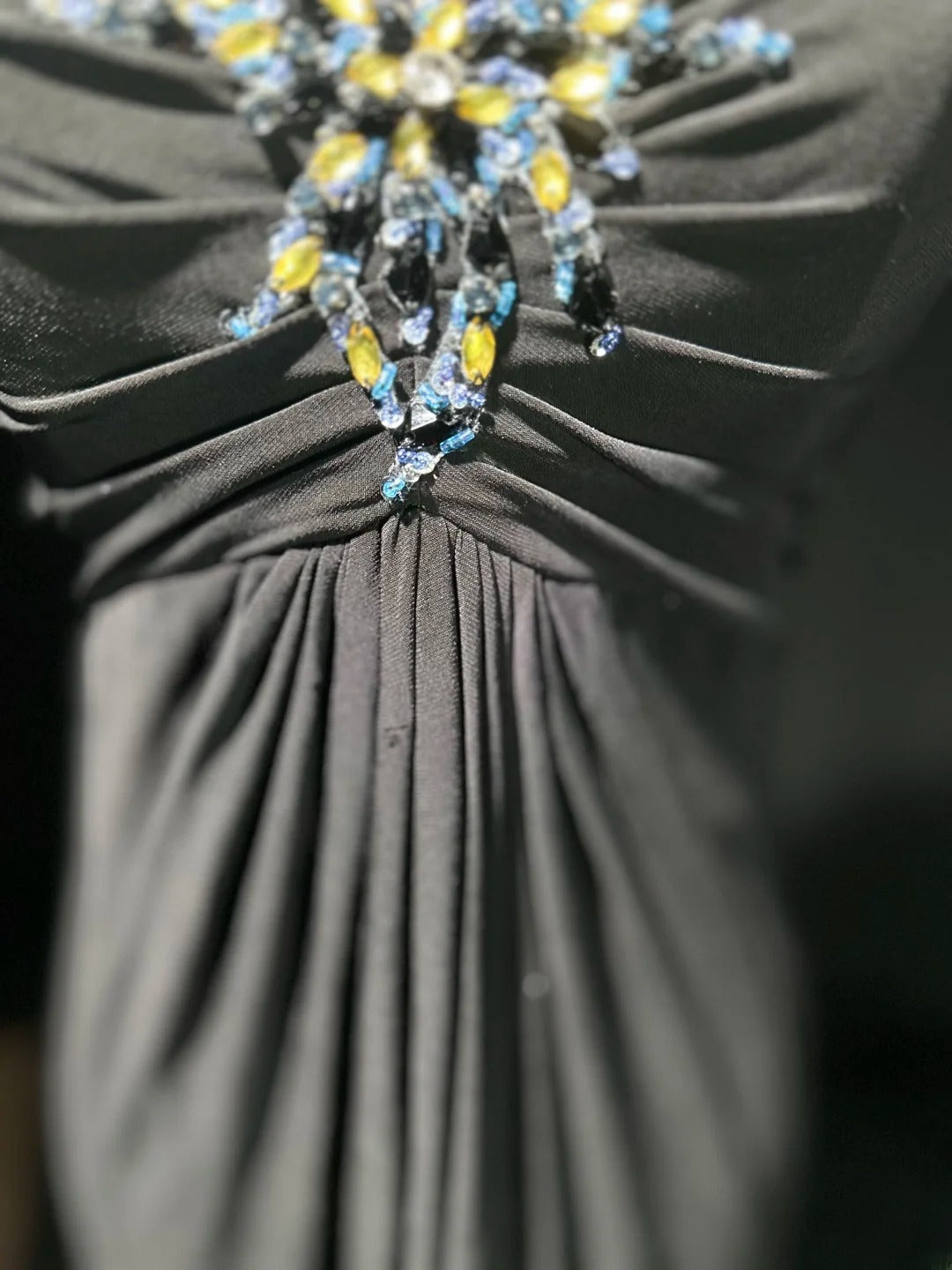 Vintage 70s Prom Dresses Mermaid Sweetheart Black Chiffon With Beading Evening Dress Formal Outfits RB5880