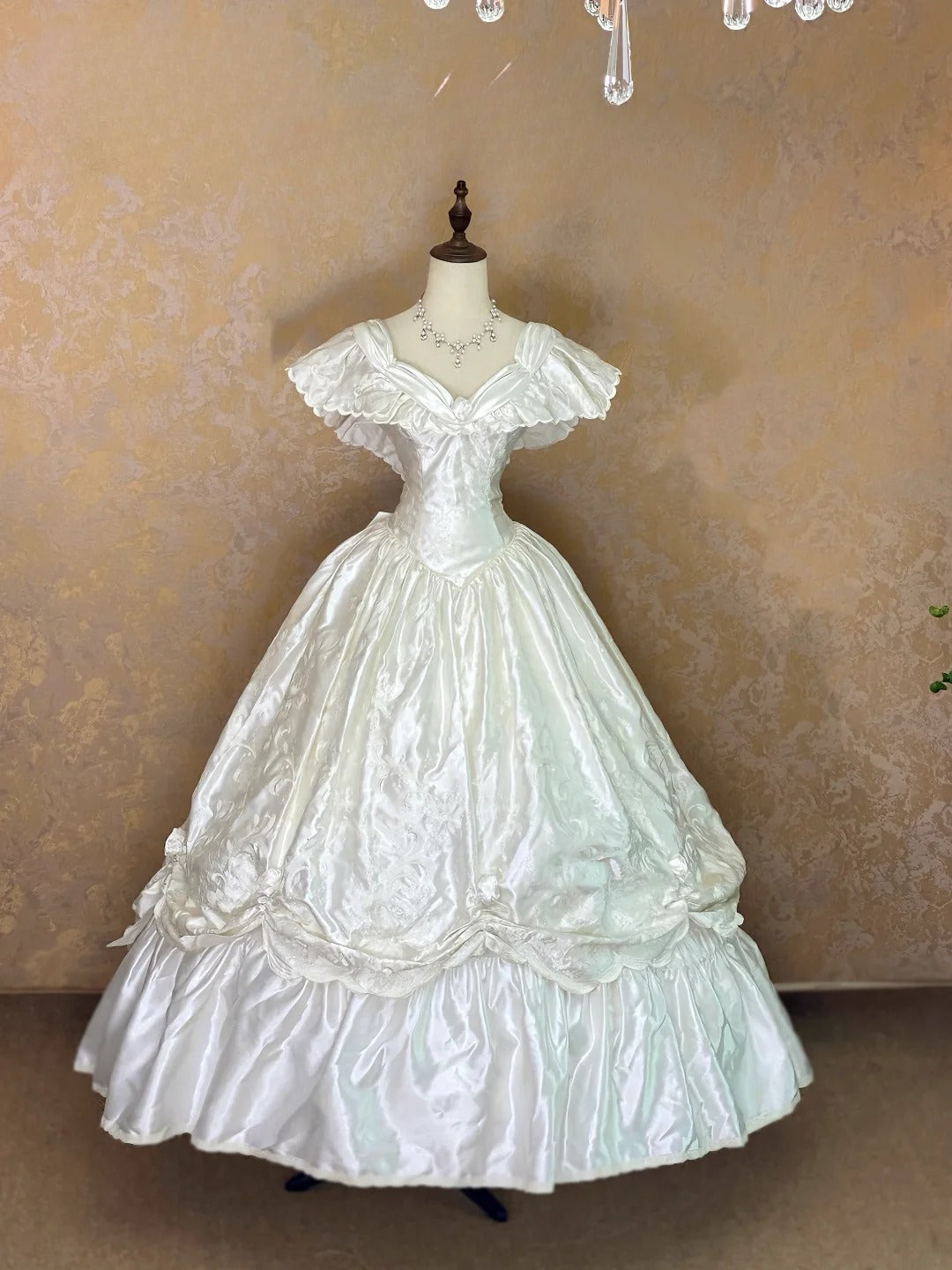 Wedding Dresses Elegant Ball Gown With Satin Sleeves White Bridal Gown Floor Length for Wedding Ceremony RB9054