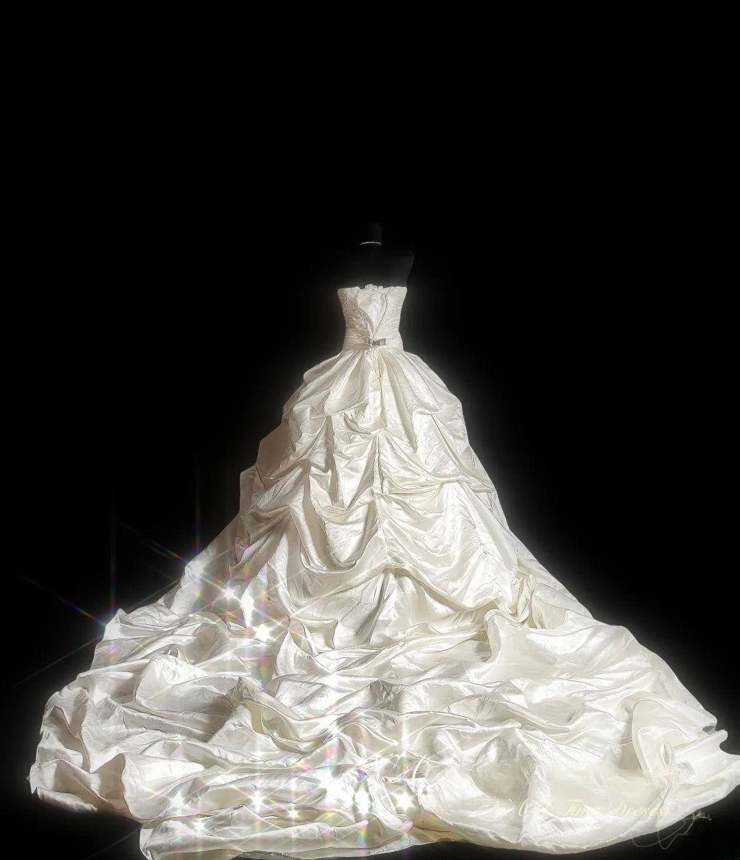 Vintage Ball Gown Strapless 80s With Tiered Long Autumn Winter Bridal Dress Wedding Dresses RB8821