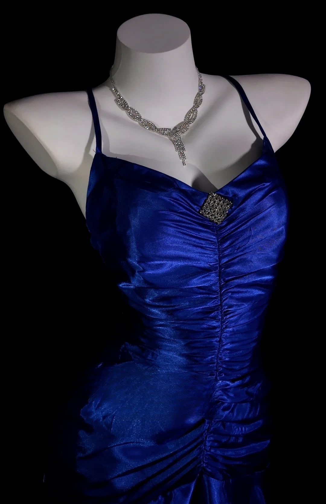 Royal Blue Prom Dress Mermaid Spaghetti Straps With Backless Modest High Low Formal Party Gown RB9877