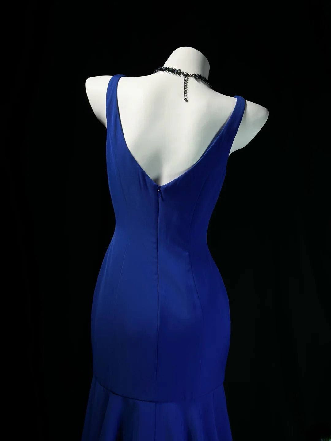 Vintage 70s Prom Dresses Mermaid Sweetheart Royal Blue Chiffon With Ruffled Evening Dress Formal Outfits RB5884