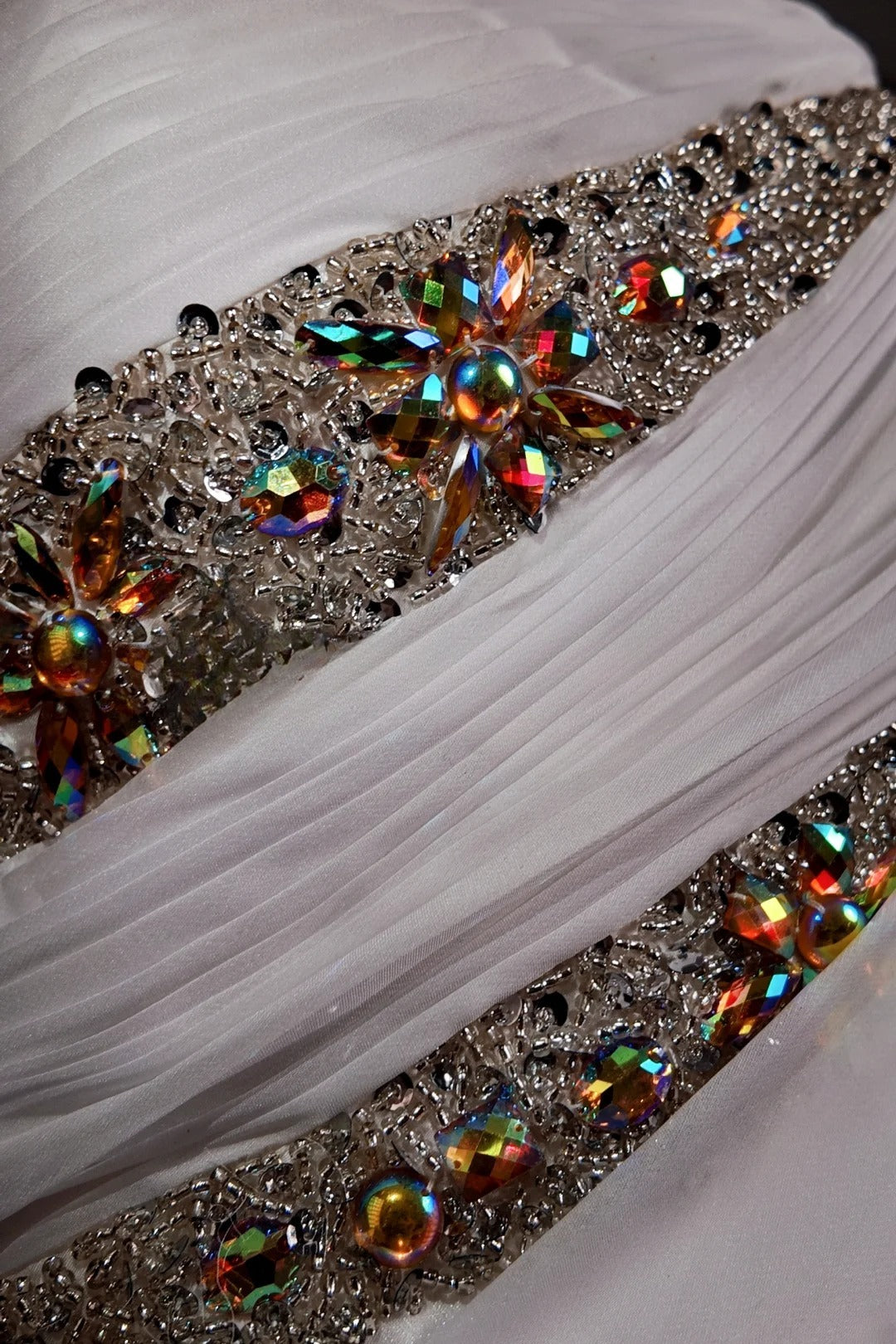 White Prom Dress Mermaid One Shoulder Chiffon With Beading Modest Formal Party Gown RB9879
