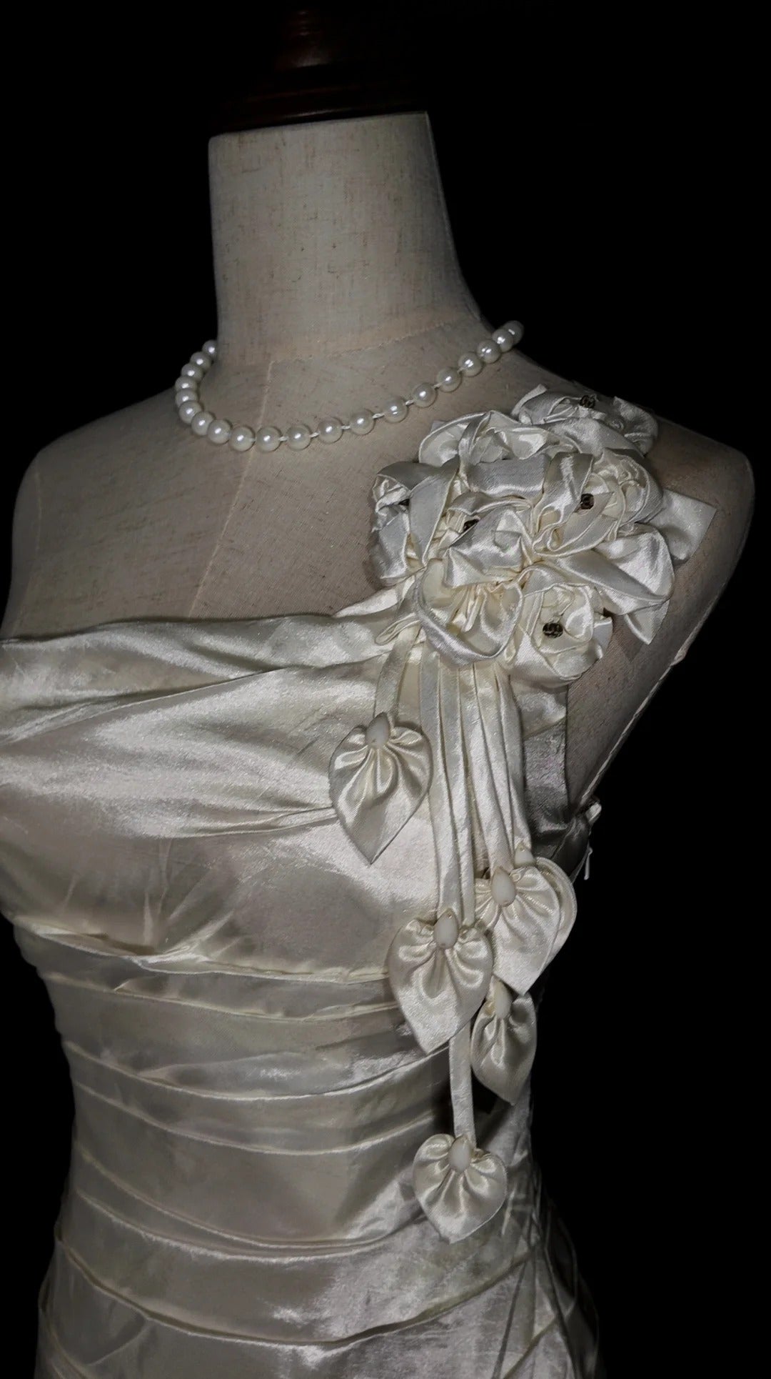 Princess Wedding Dress Mermaid One Shoulder Satin Floral With Ruched Bridal Gown for Big Day RB9897